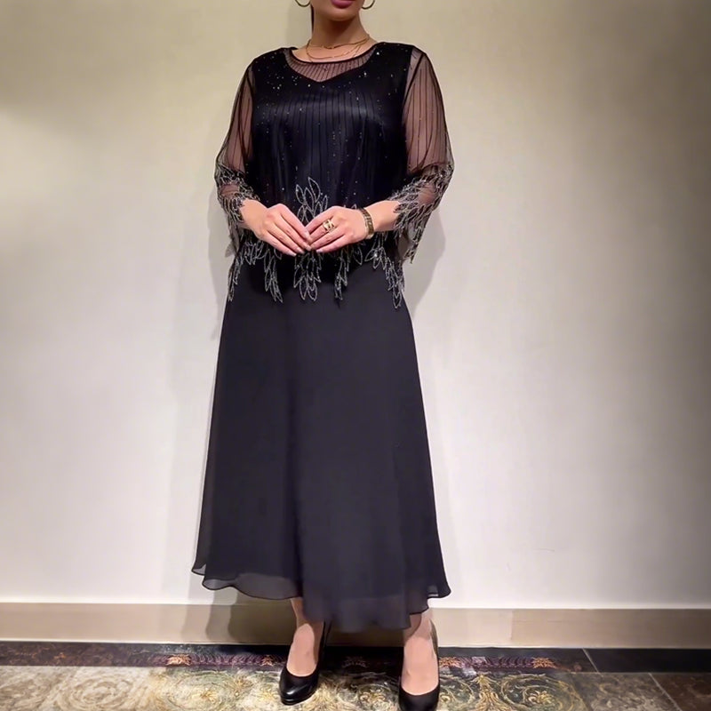 Alicja™ Elegancka sukienka z błyszczącą przezroczystą warstwą wierzchnią 💫