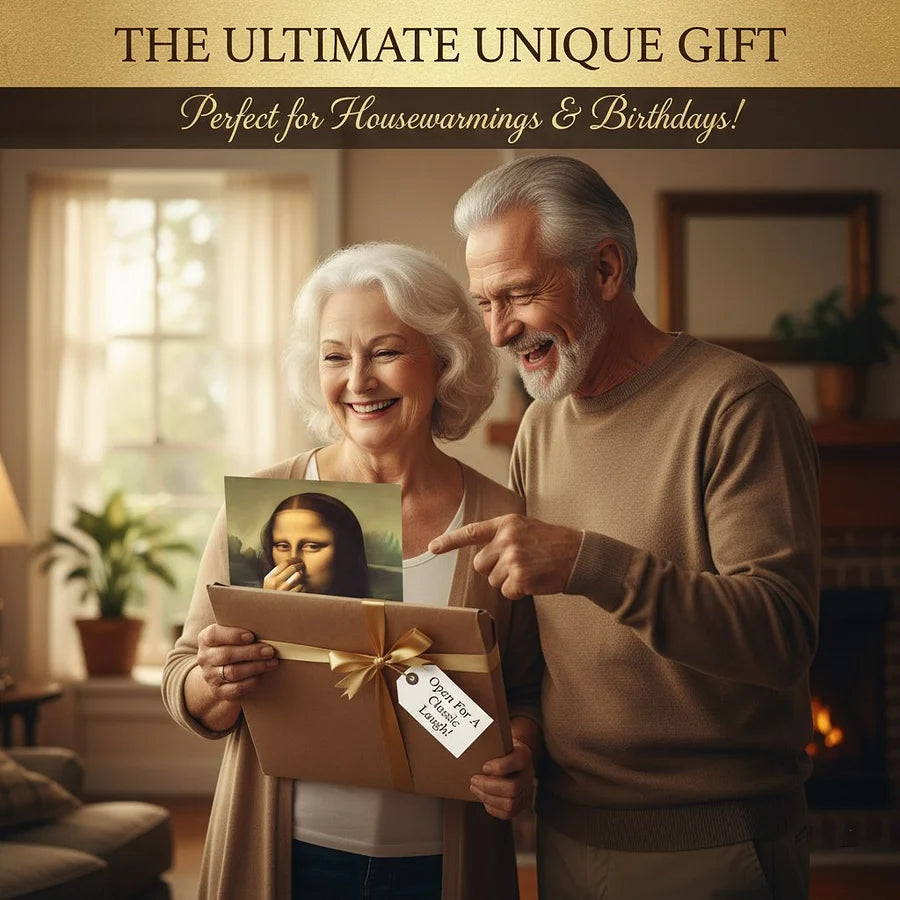 🚽 Mona Lisa trzymająca nos — humorystyczny obraz na płótnie do łazienki